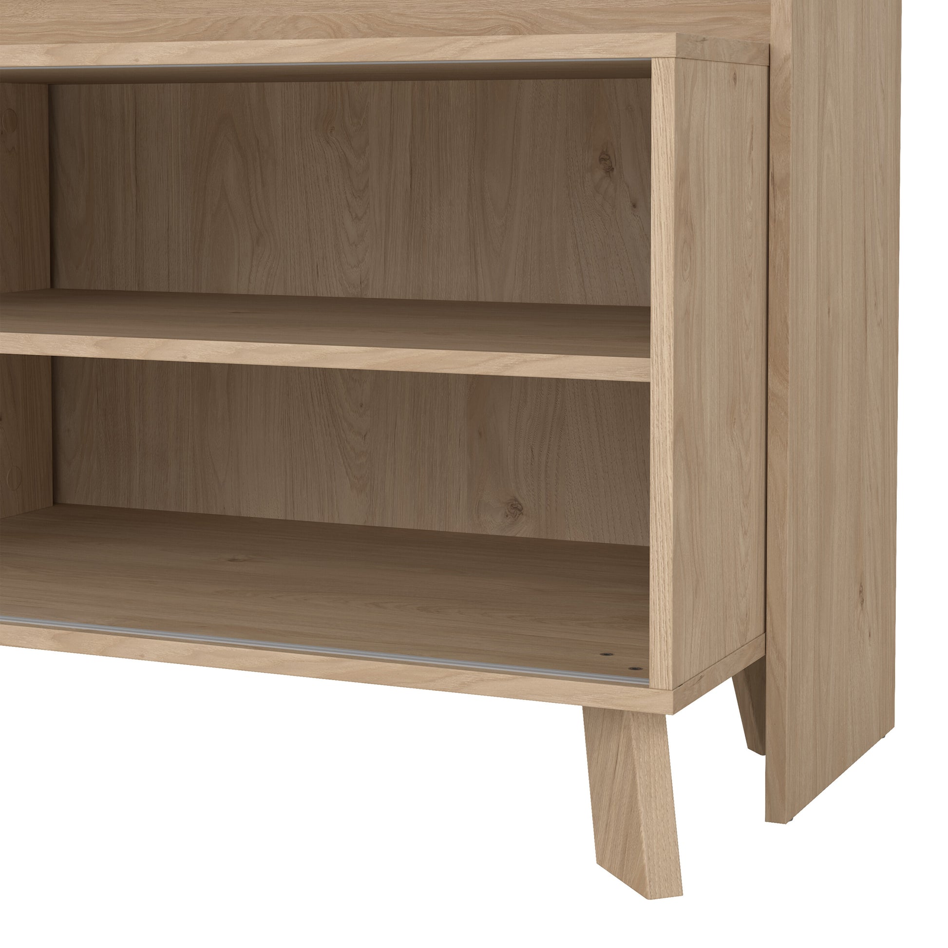 Ikast TV-Wall Unit with 2 Sliding Doors in Jackson Hickory and White