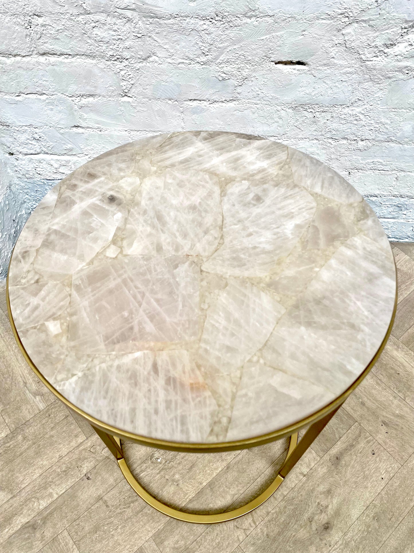 Greta Rose Quartz End Table Medium