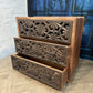 Zaayah Cut Work Wooden Three Chest of Drawers