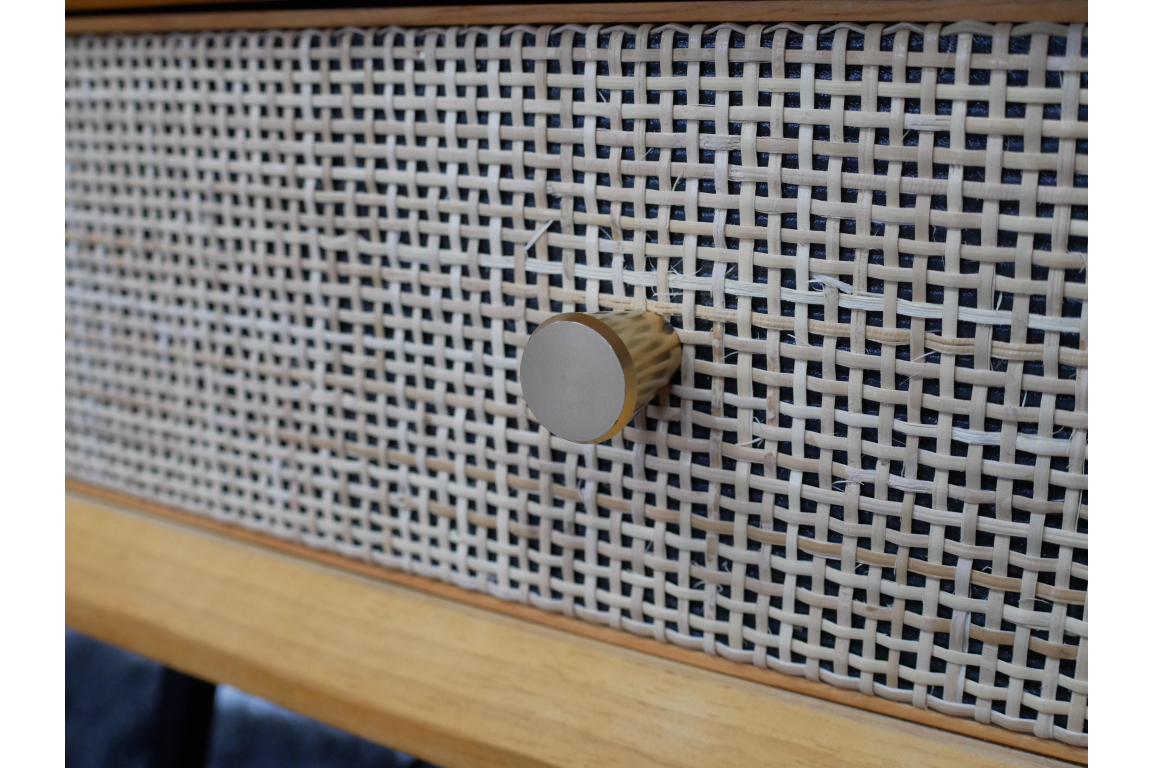 Retro Rattan Bedside Cabinet