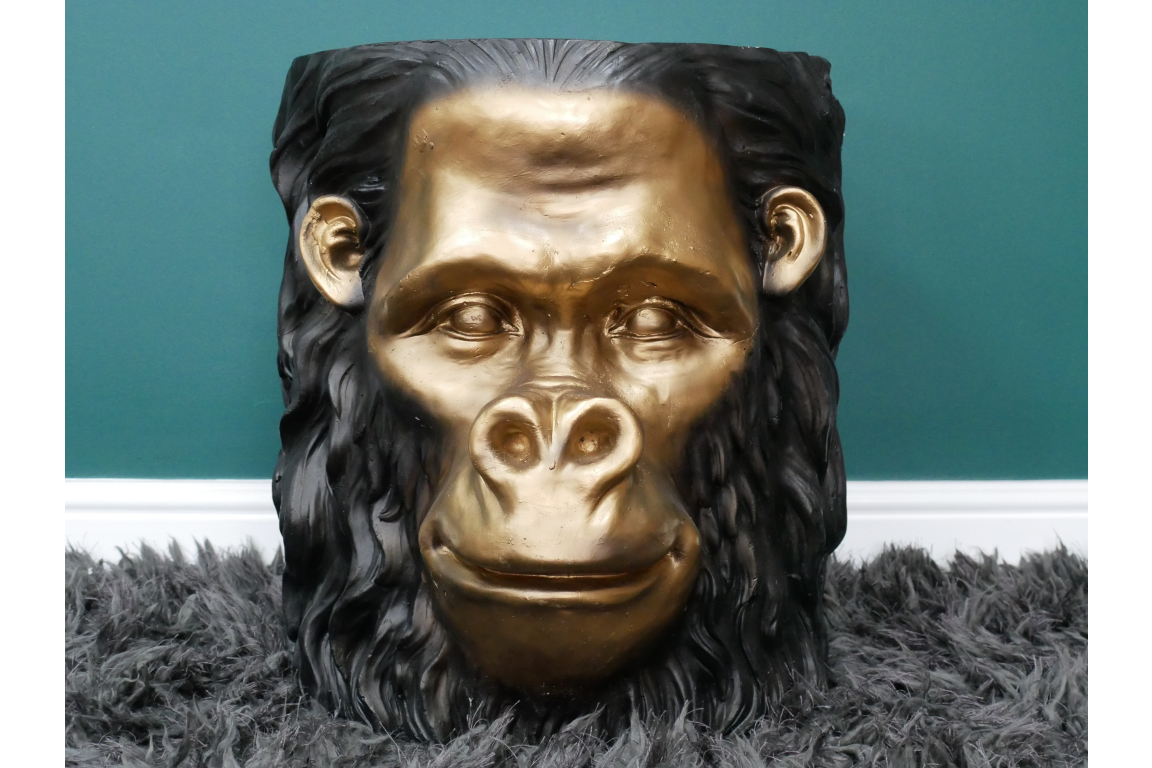 Metallic Gold & Black Monkey Side Table