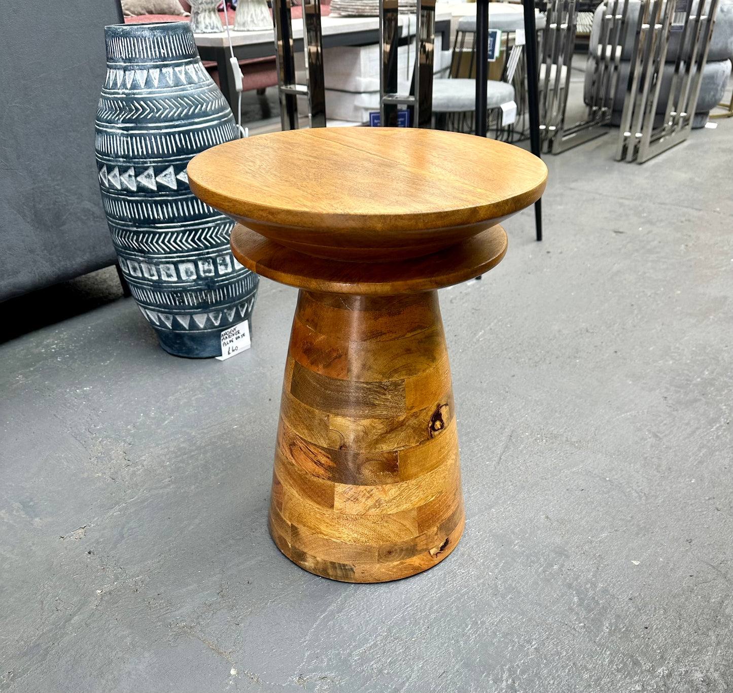 Novo Conical Mango Wood End Table