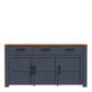 Bohol 3 Door 3 Drawer Sideboard in Riviera Oak/Navy