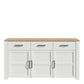 Bohol 3 Door 3 Drawer Sideboard in Riviera Oak/White