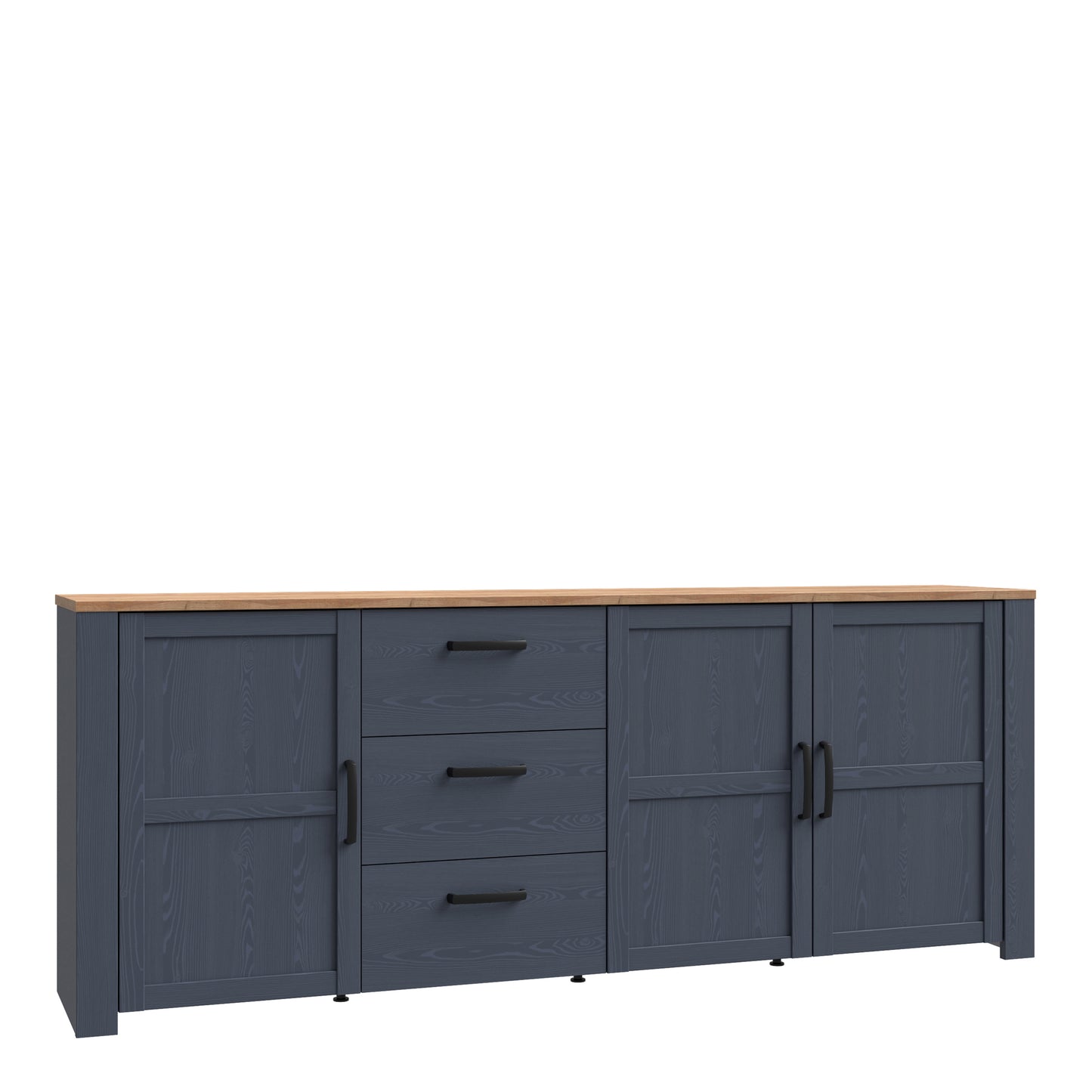 Bohol Large Sideboard 3 Door 3 Drawer in Riviera Oak/Navy