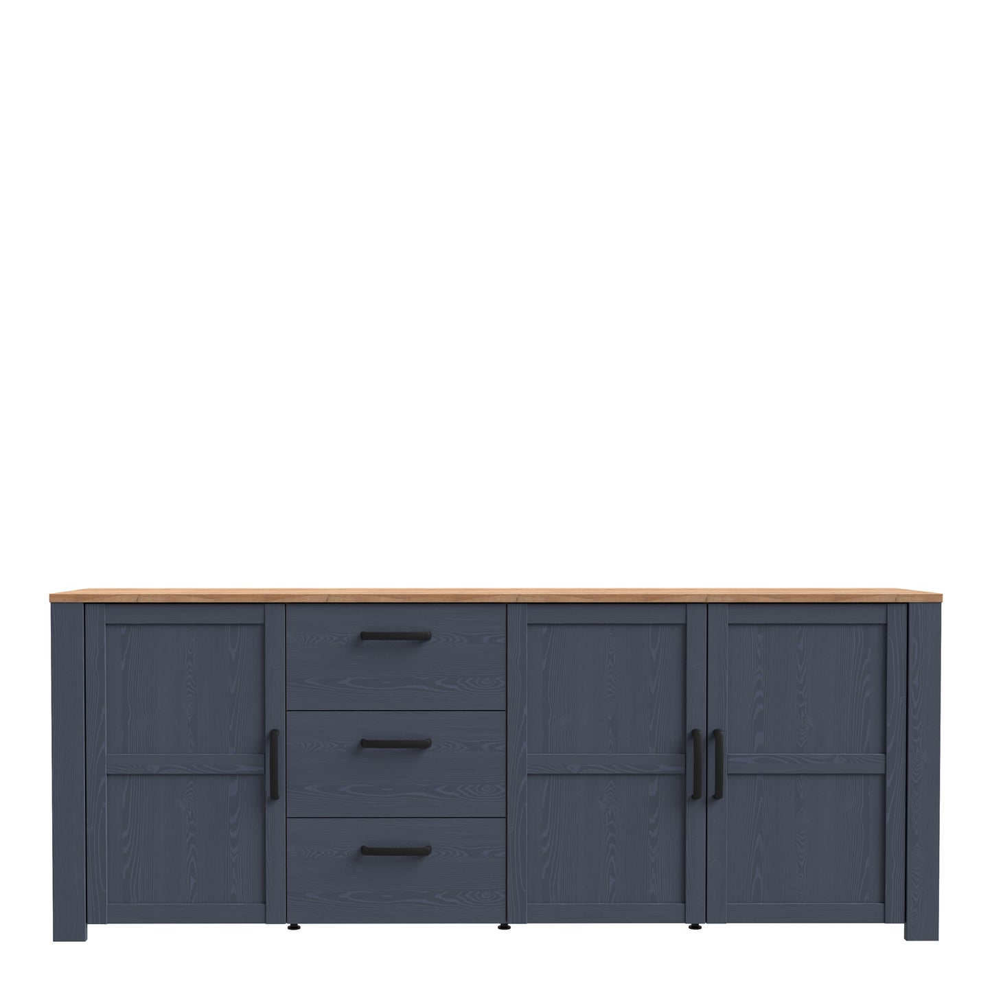 Bohol Large Sideboard 3 Door 3 Drawer in Riviera Oak/Navy