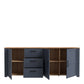 Bohol Large Sideboard 3 Door 3 Drawer in Riviera Oak/Navy