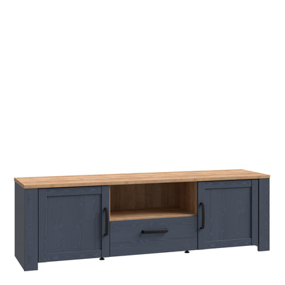 Bohol 2 Door 1 Drawer TV Unit  in Riviera Oak/Navy