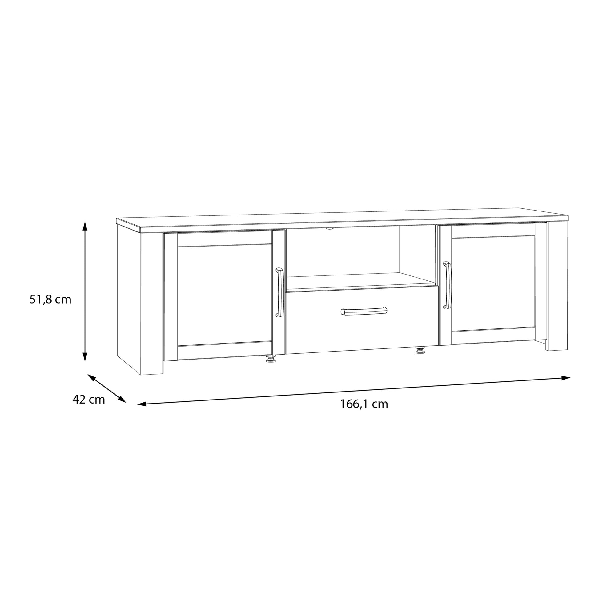 Bohol 2 Door 1 Drawer TV Unit  in Riviera Oak/Grey Oak