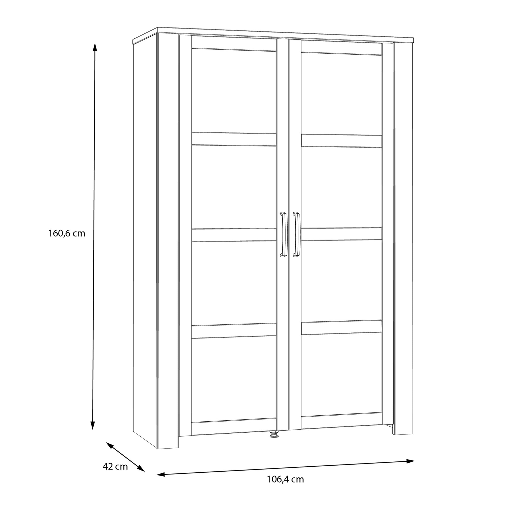 Bohol 2 Door Display Cabinet in Riviera Oak/Grey Oak