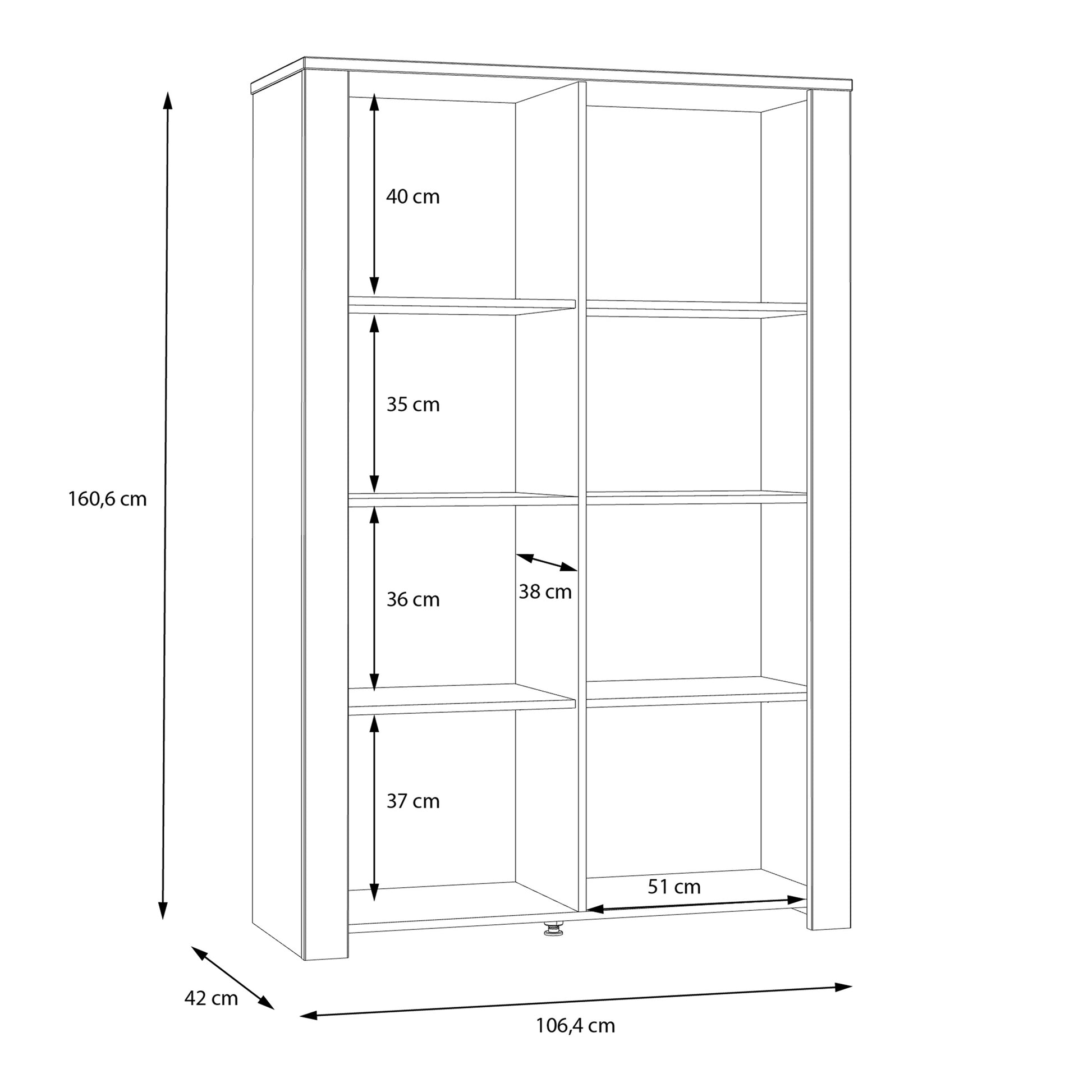 Bohol 2 Door Display Cabinet in Riviera Oak/Grey Oak