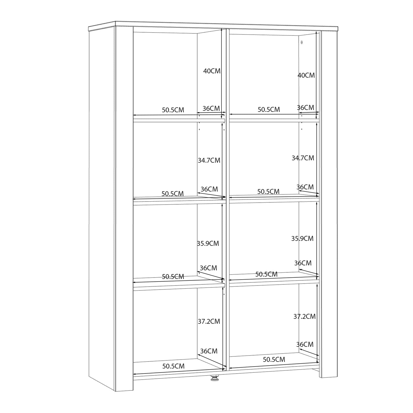 Bohol 2 Door Display Cabinet in Riviera Oak/White