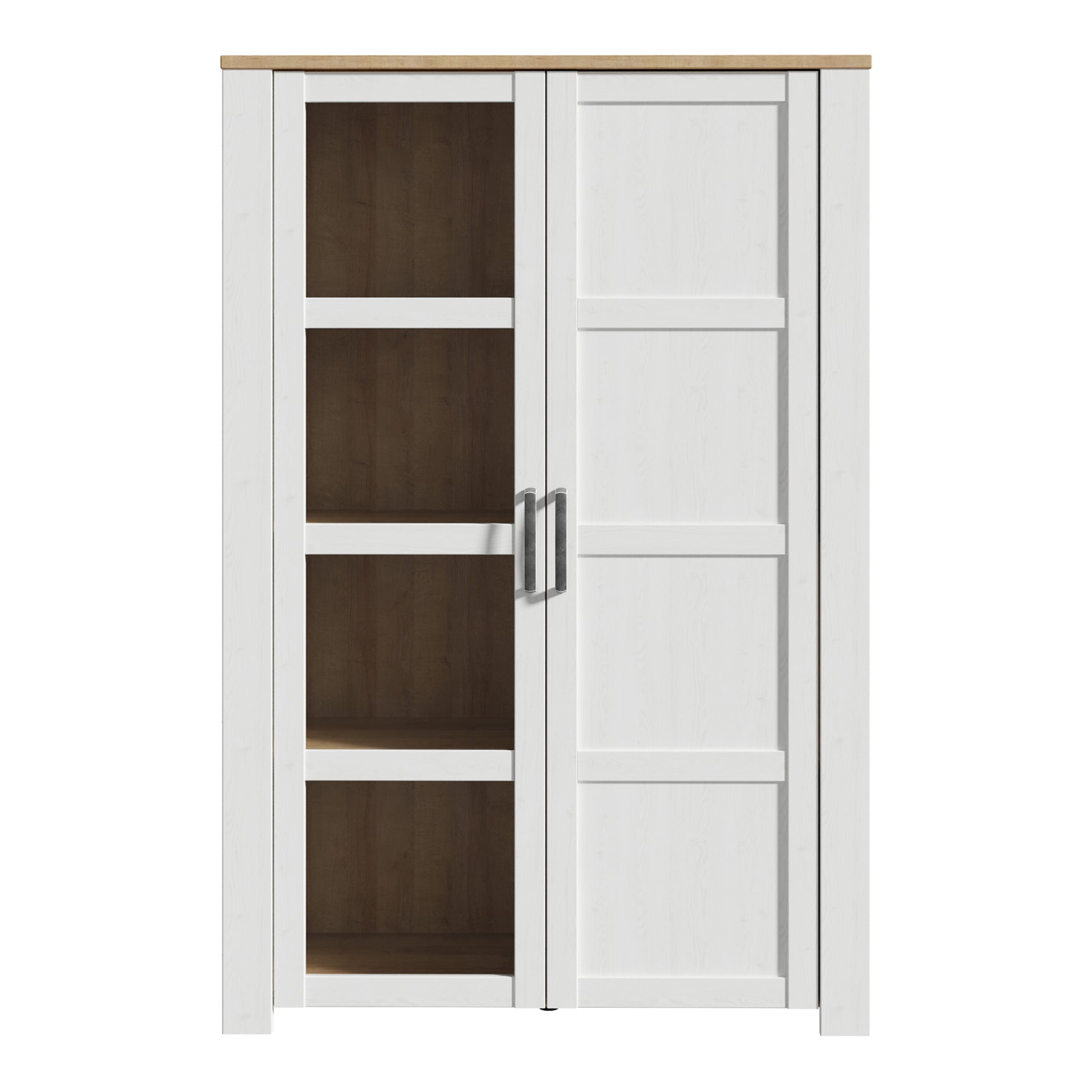 Bohol 2 Door Display Cabinet in Riviera Oak/White