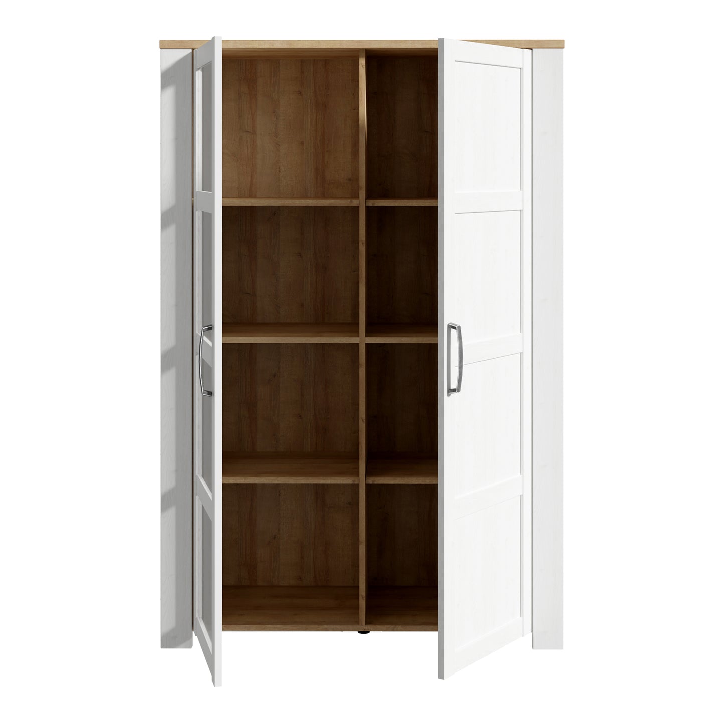 Bohol 2 Door Display Cabinet in Riviera Oak/White