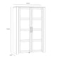 Bohol 2 Door Display Cabinet in Riviera Oak/White