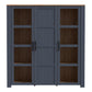 Bohol 3 Door Large Display Cabinet in Riviera Oak/Navy