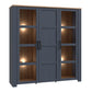 Bohol 3 Door Large Display Cabinet in Riviera Oak/Navy