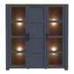 Bohol 3 Door Large Display Cabinet in Riviera Oak/Navy