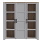 Bohol 3 Door Large Display Cabinet in Riviera Oak/Grey Oak