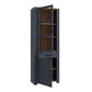 Bohol 2 Door 1 Drawer Narrow Display Cabinet in Riviera Oak/Navy