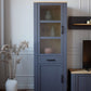 Bohol 2 Door 1 Drawer Narrow Display Cabinet in Riviera Oak/Navy