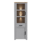 Bohol 2 Door 1 Drawer Narrow Display Cabinet in Riviera Oak/Grey Oak