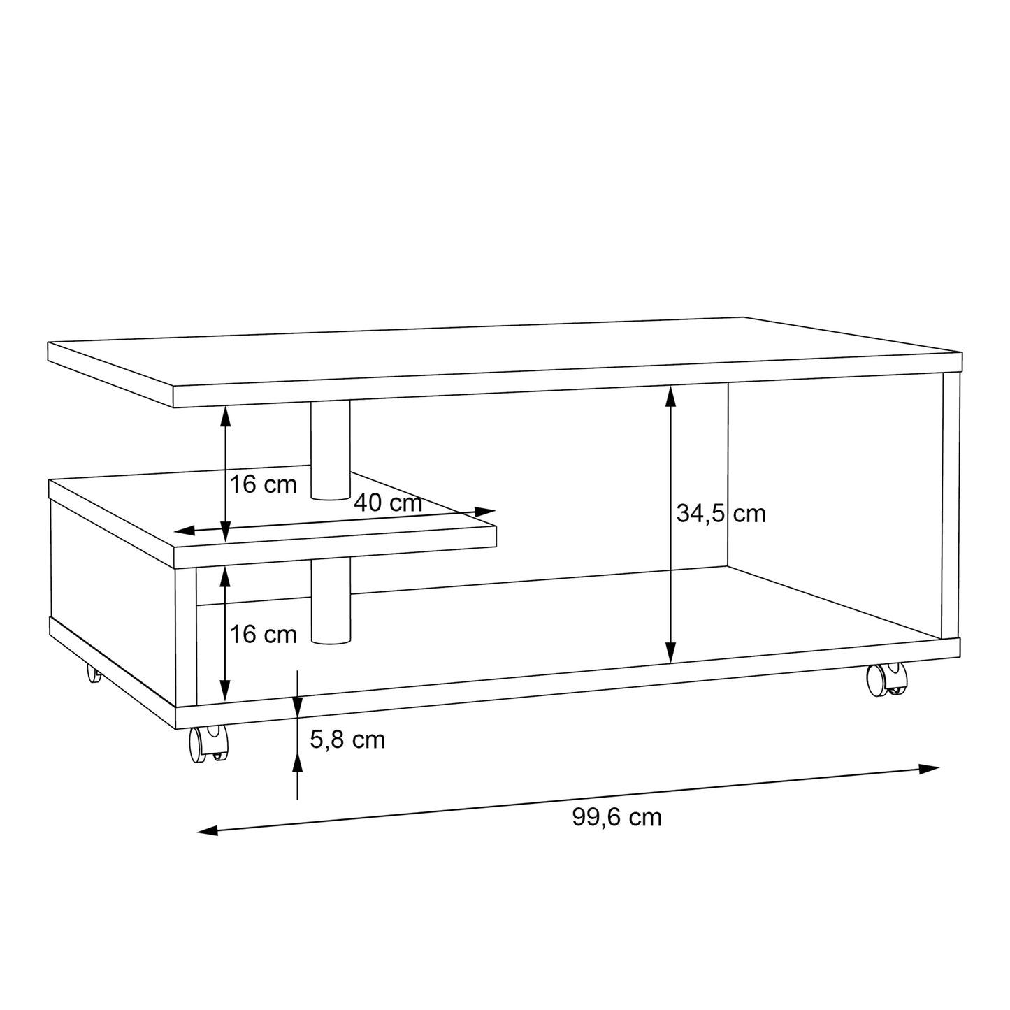 Bailey Coffee Table in Concrete Grey