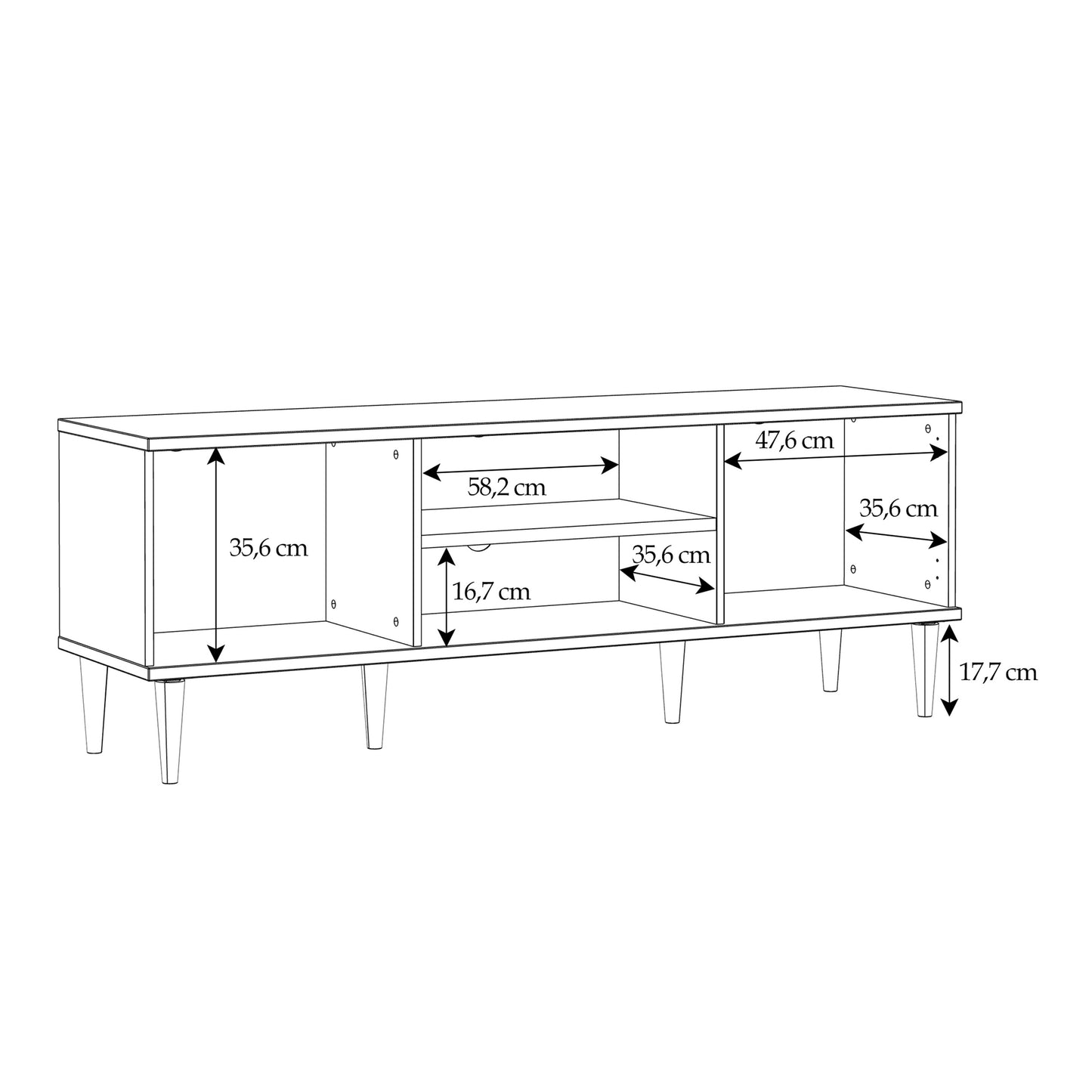 Calasetta 2 Door 1 Shelf TV Unit in Rattan