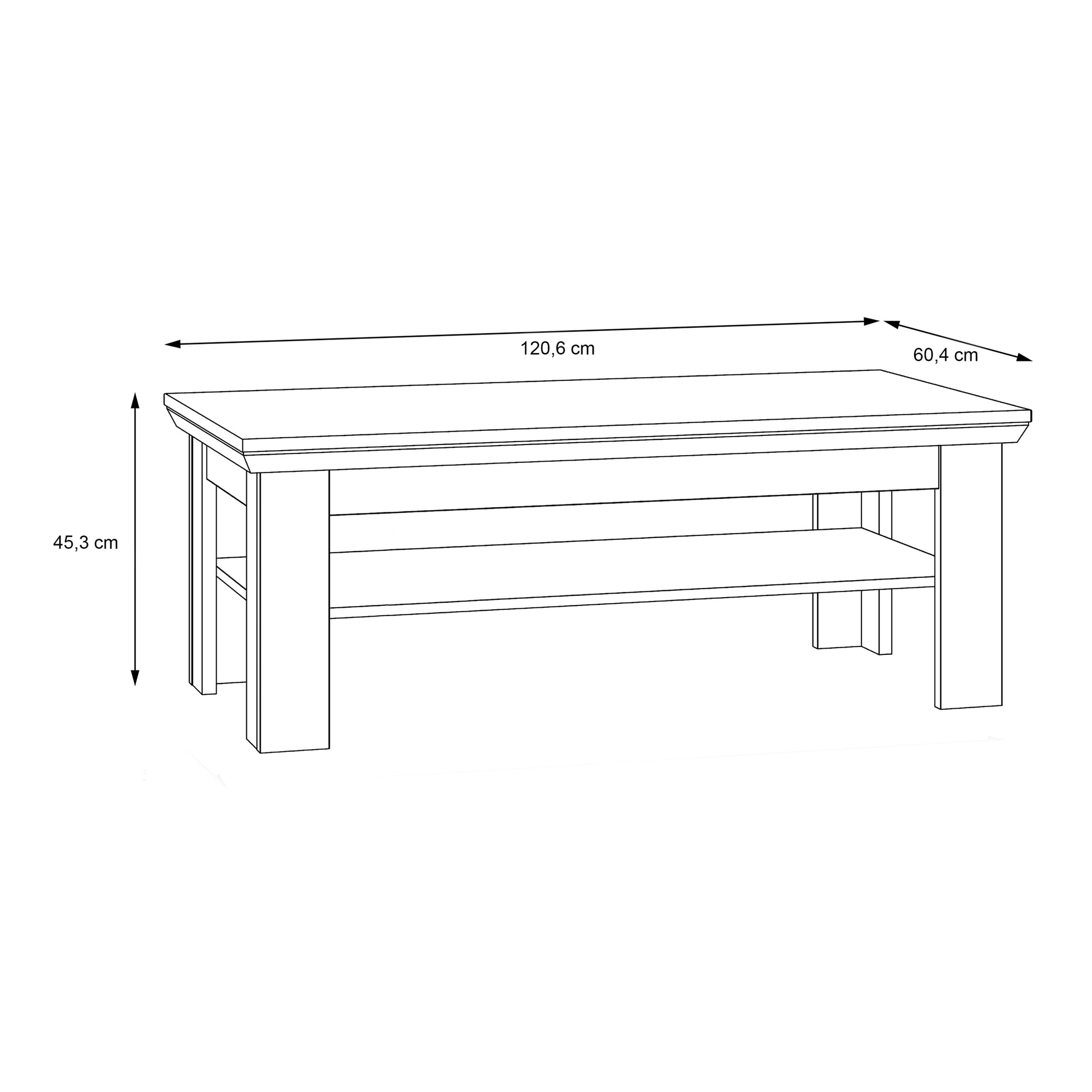 Illopa Coffee Table in Oak Nelson/Snowy Oak