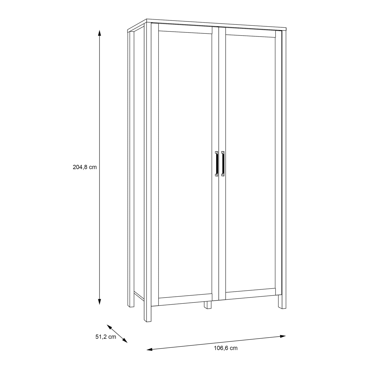 Malte Brun Hallway Wardrobe in Waterford Oak