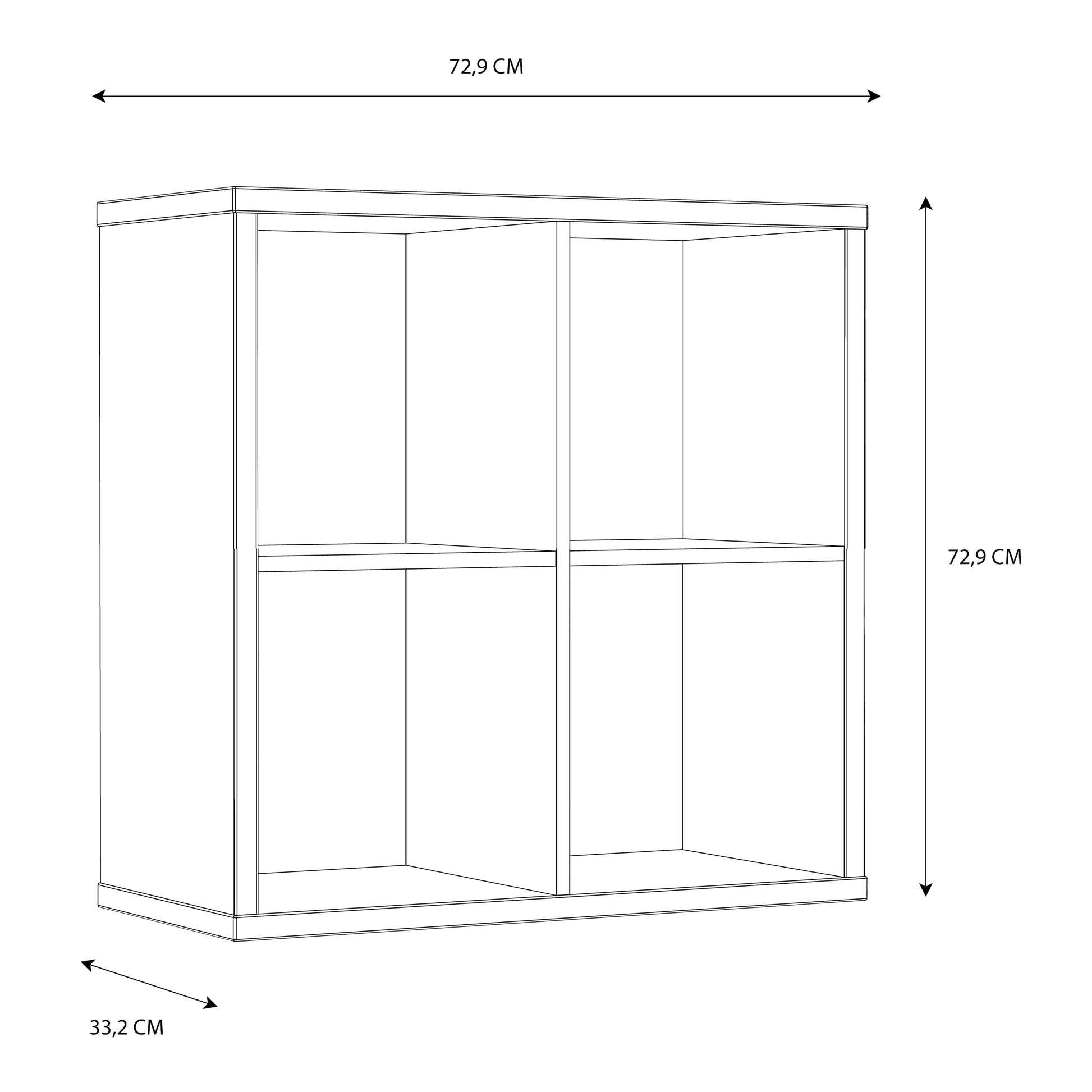 Mauro 2x2 Storage Unit in White High Gloss/White