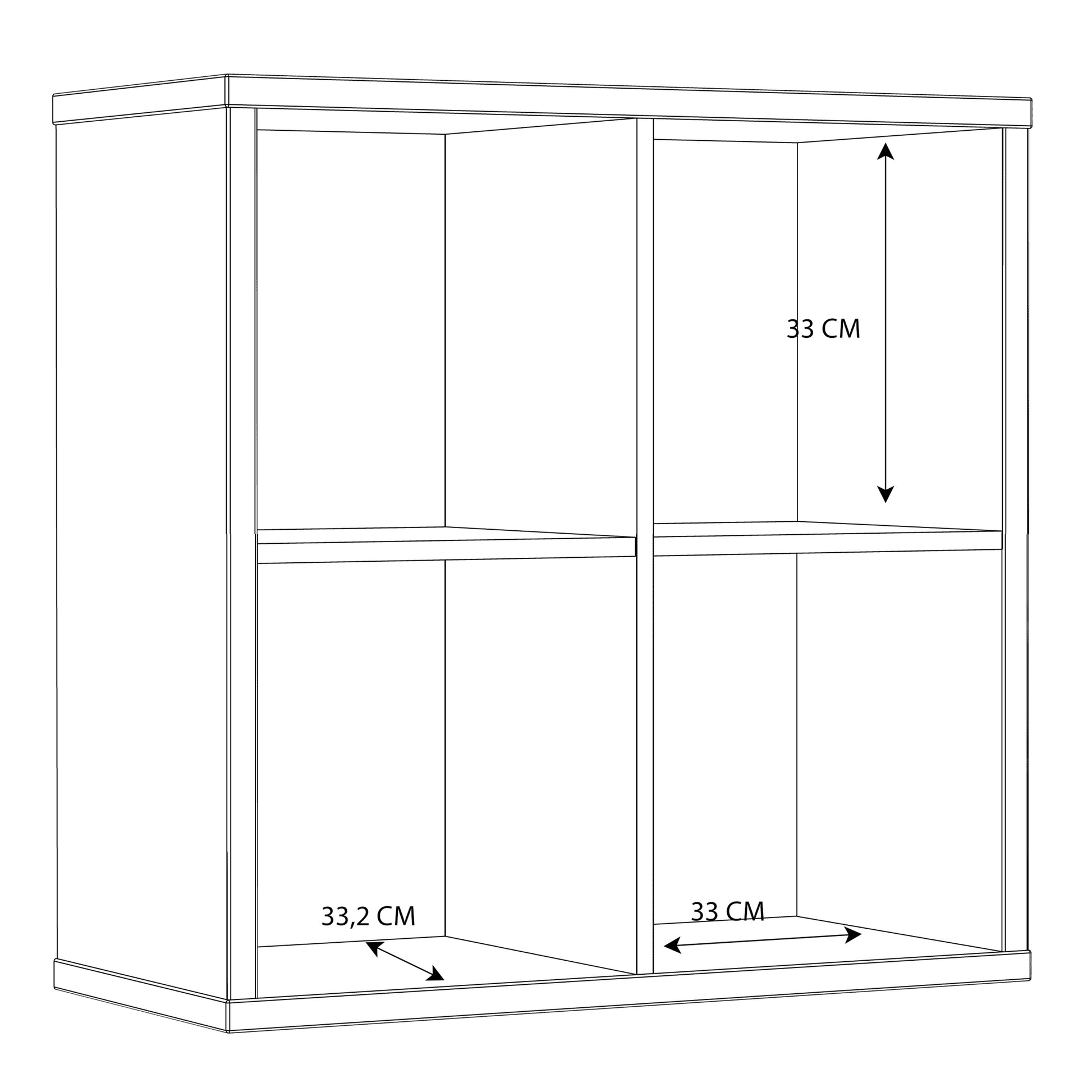 Mauro 2x2 Storage Unit in White High Gloss/White