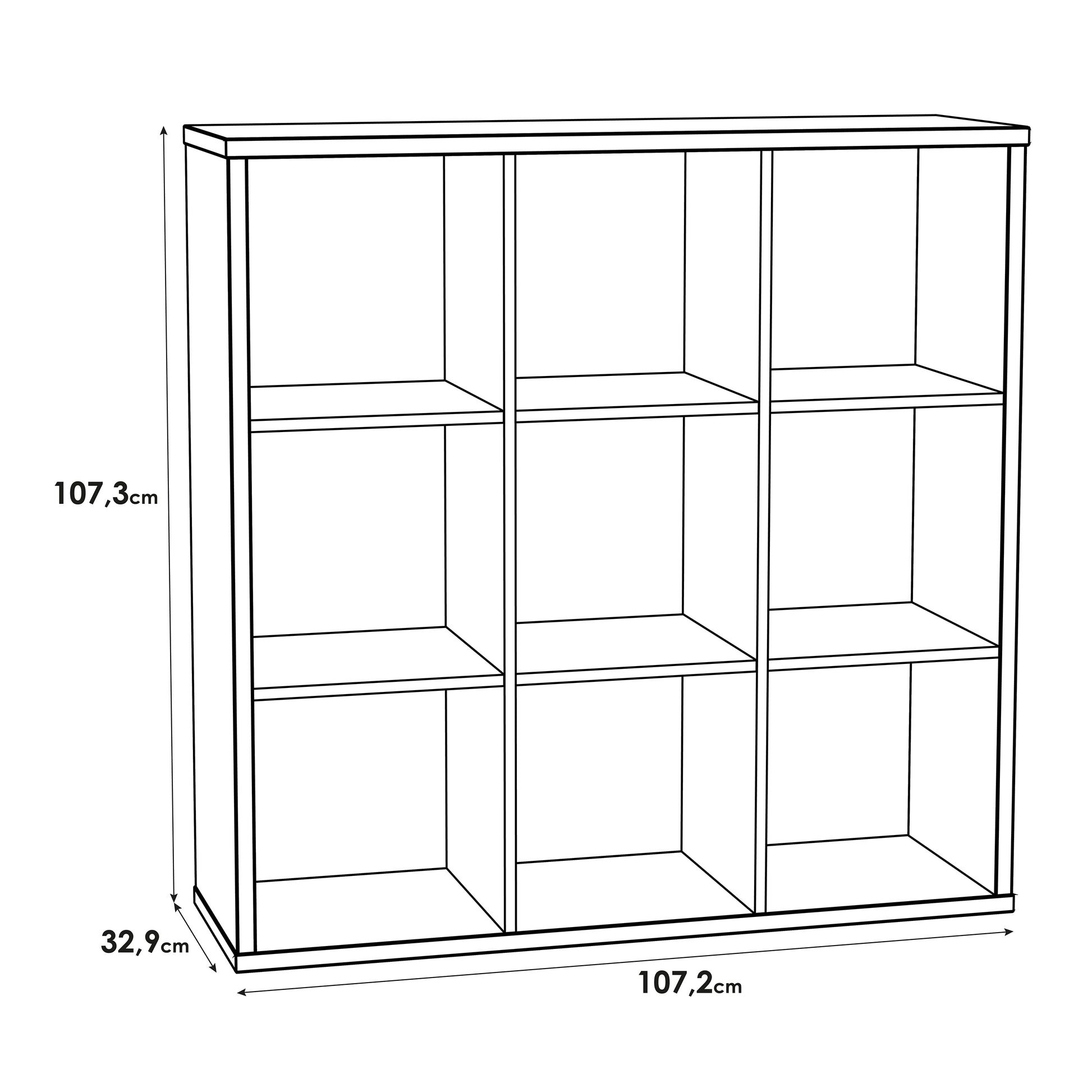 Mauro 3x3 Storage Unit in Matt White