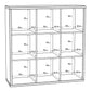 Mauro 3x3 Storage Unit in Matt White