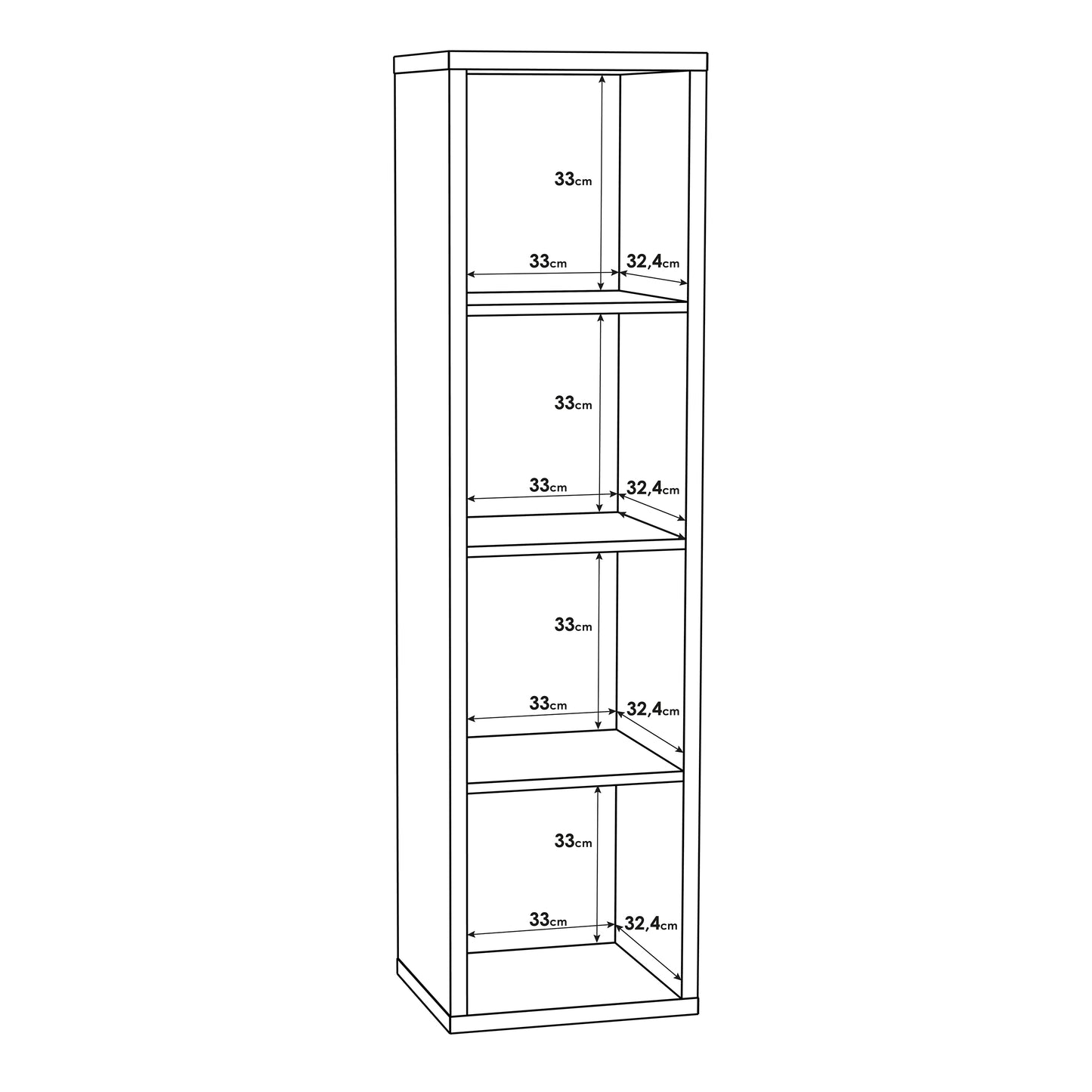 Mauro 3 Shelves Storage Unit in Matt White