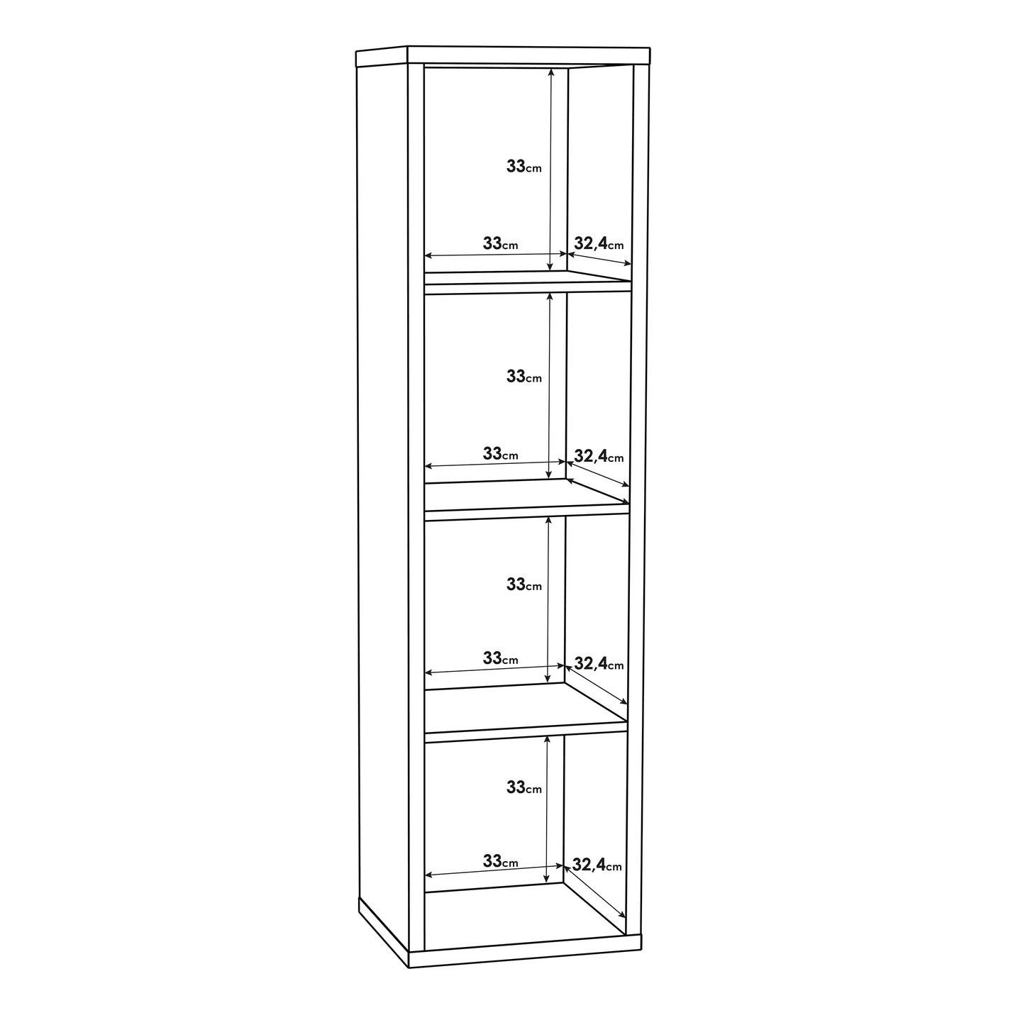 Mauro 3 Shelves Storage Unit in Sand Oak