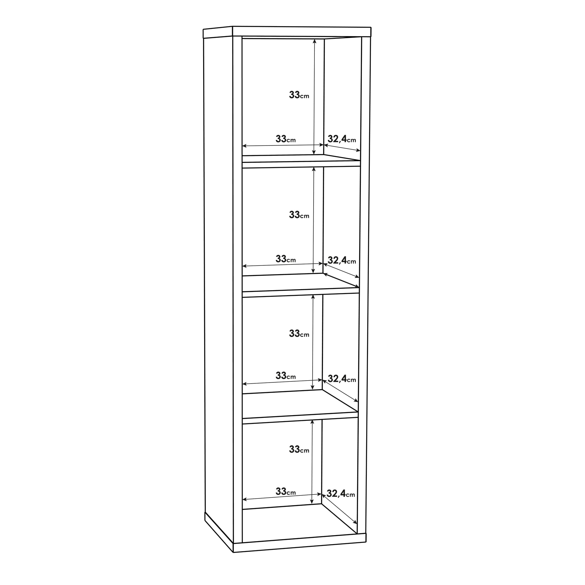 Mauro 3 Shelves Storage Unit in Sand Oak