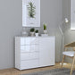 Sienna 4 Chest of Drawers 1 Door in White/White High Gloss