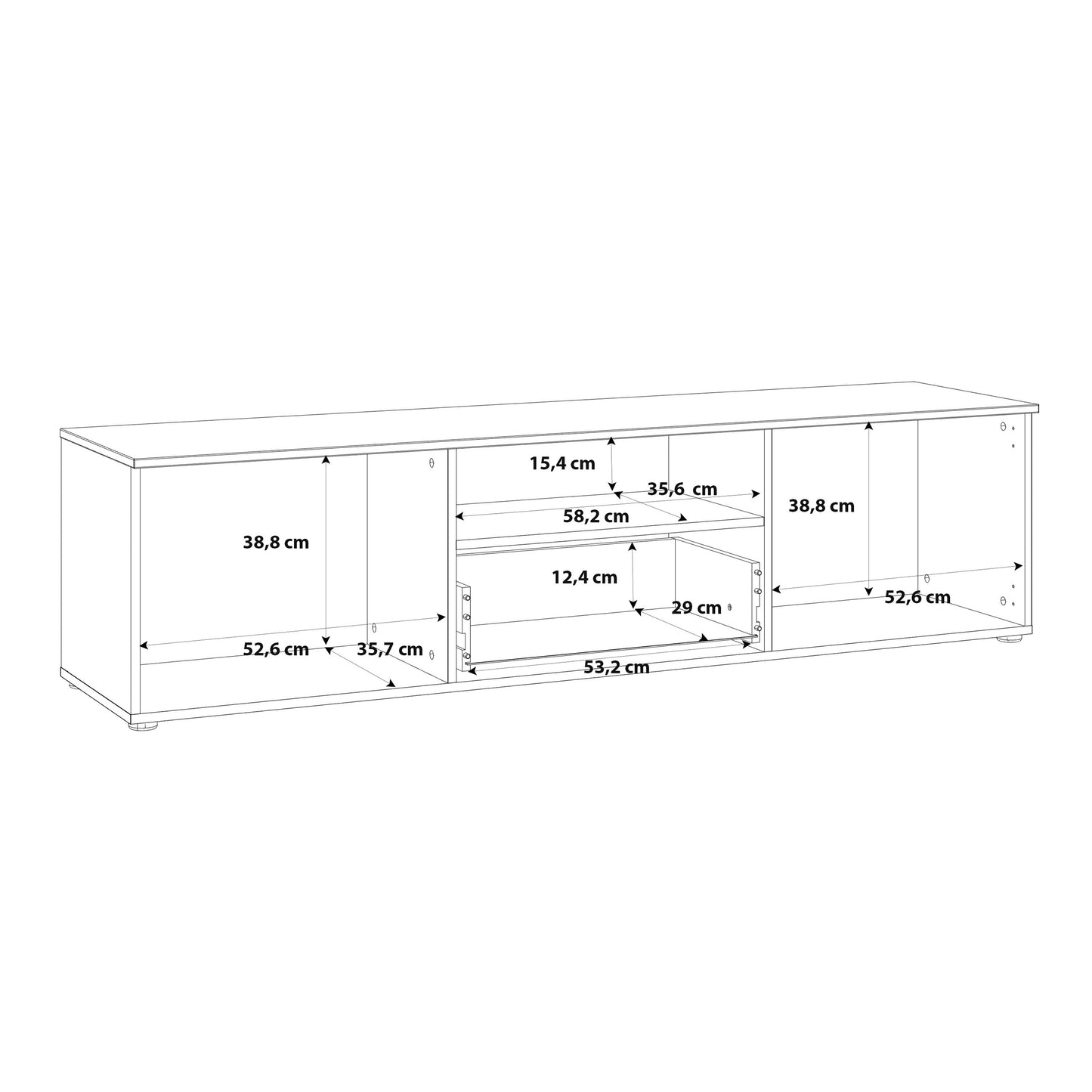 Sienna TV Unit  in White/White High Gloss