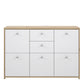 Best Chest Storage Cabinet with 2 Drawers and 5 Doors in Artisan Oak/White