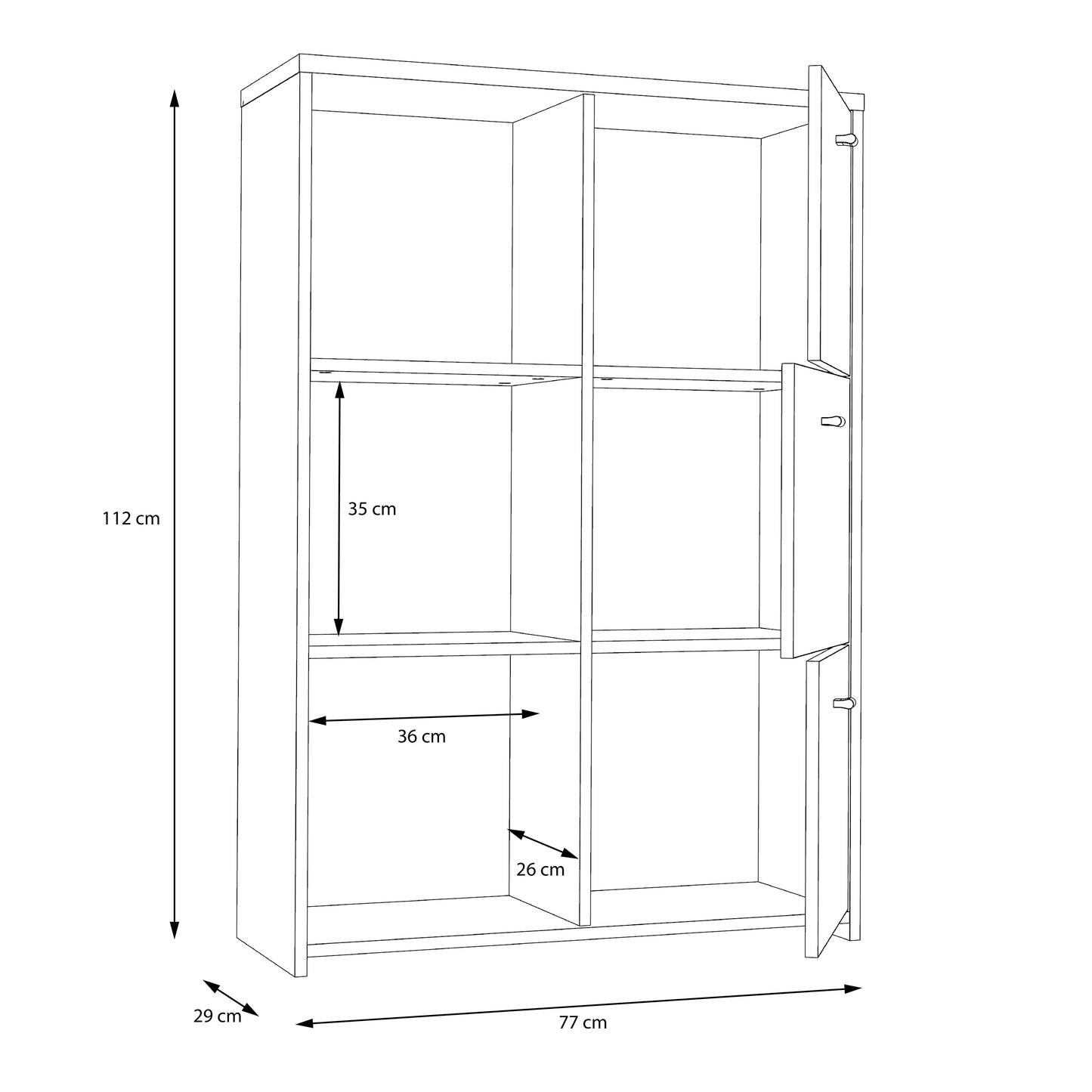 Best Chest Storage Cabinet with 6 Doors in Concrete Optic Dark Grey/Old - Wood Vintage