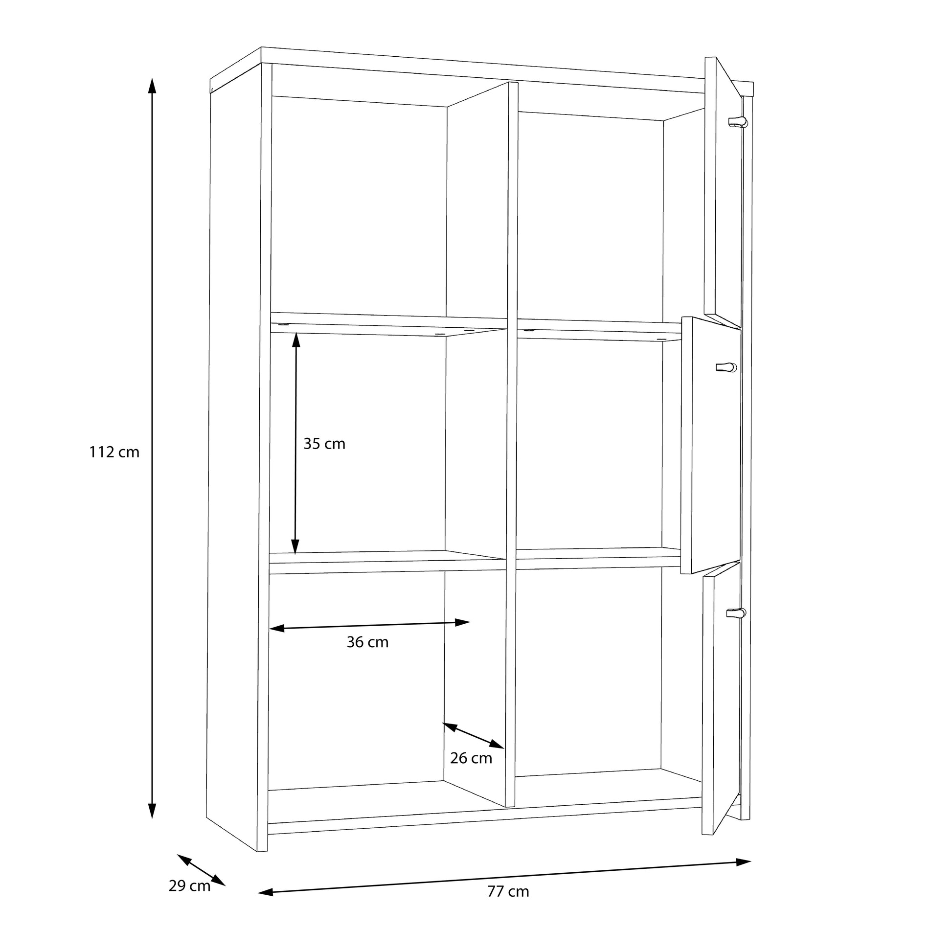 Best Chest Storage Cabinet with 6 Doors in Concrete Optic Dark Grey/Old - Wood Vintage