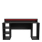 Tezaur Black Gaming Desk 2 Shelves with Colour Changing LED