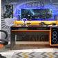 Tezaur Black/Orange Gaming Desk with Colour Changing LED