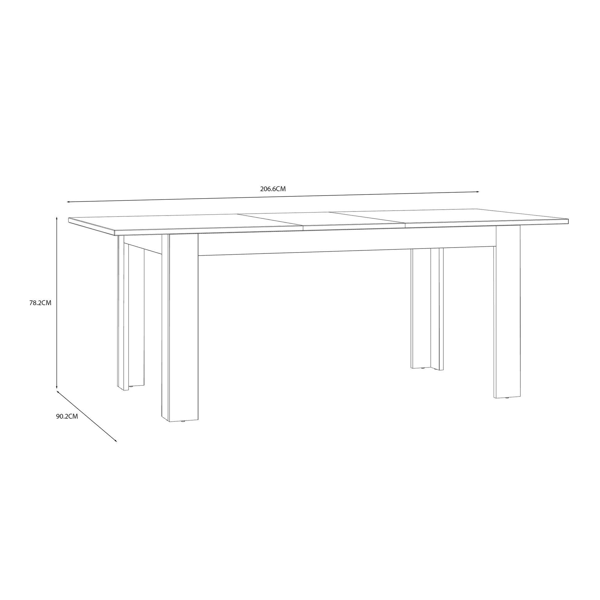 Bohol Extending Dining Table 160-207cm in Riviera Oak/Navy