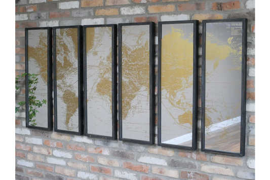 Gold Map Of The World Mirrors