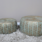 Set Of 2 Gold & Turquoise Patterned Coffee / Side Tables