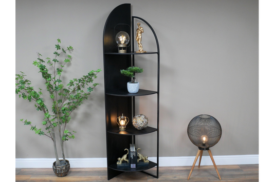 Black Metal Corner Shelves