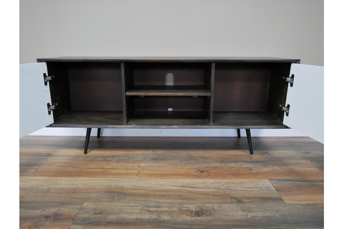 Venice Mango Wood & Iron Marble Effect TV Cabinet