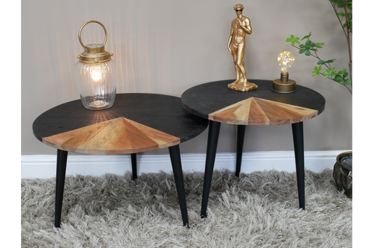 Two Quarters Set Of Two Acacia Coffee Tables